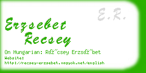 erzsebet recsey business card